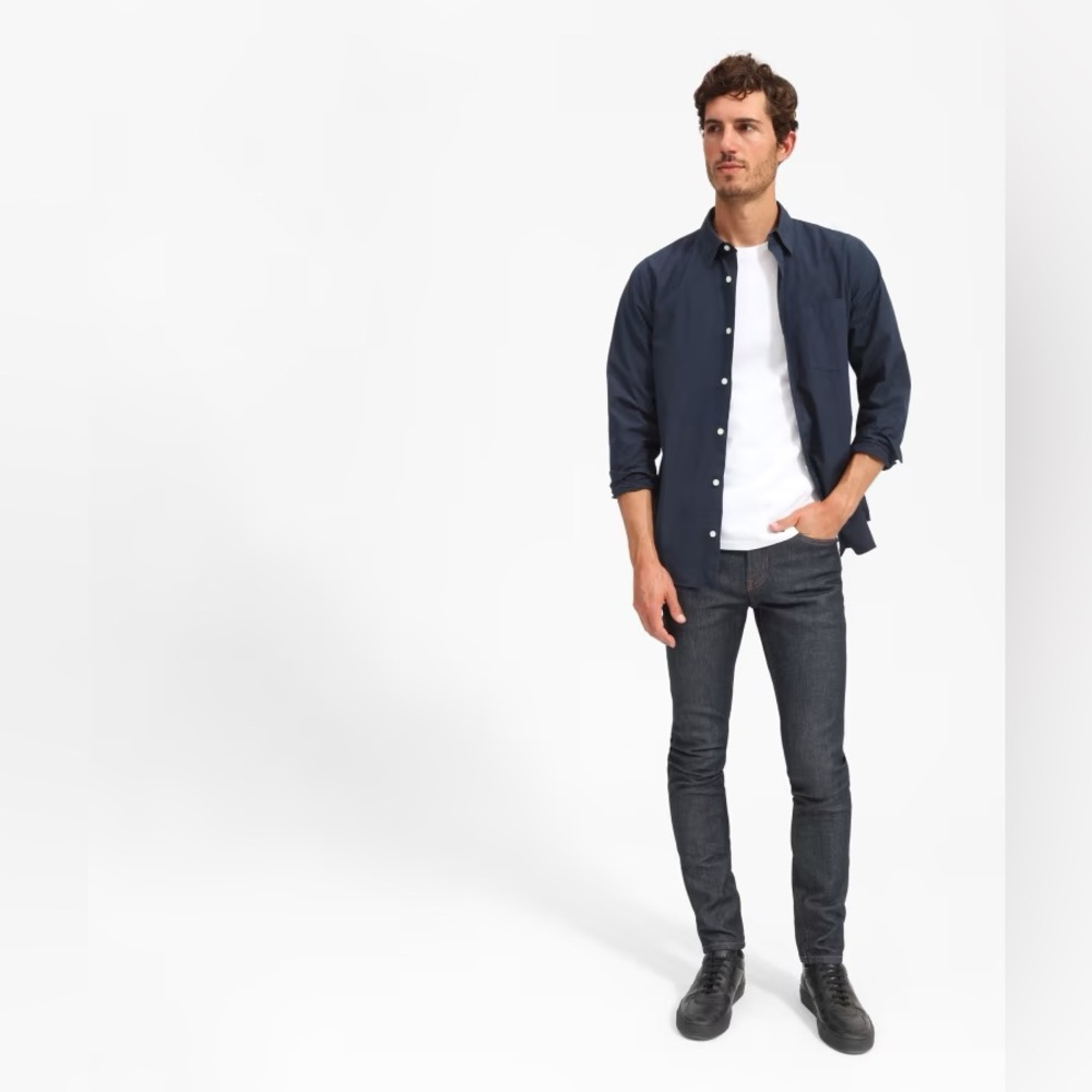 EVERLANE Men’s Dark Denim Blue Skinny Jeans 32 waist 32 length - Picture 4 of 10